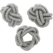 Perles effet noeud en fil nylon 7x5 mm - Gris x6