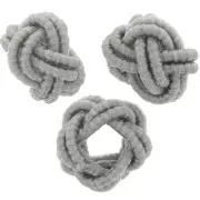 Perles effet noeud en fil nylon 7x5 mm - Gris x6