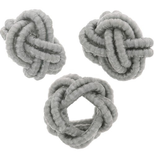 Perles effet noeud en fil nylon 7x5 mm - Gris x6
