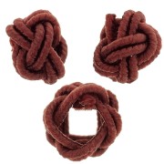 Perles effet noeud en fil nylon 7x5 mm - Marron x6
