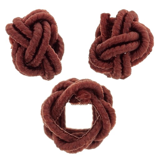 Perles effet noeud en fil nylon 7x5 mm - Marron x6