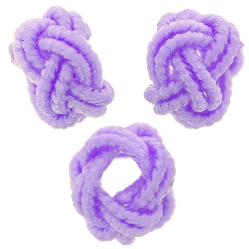 Perles effet noeud en fil nylon 7x5 mm - Lilas x6