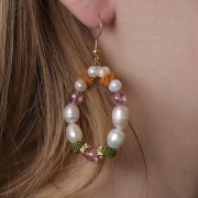 Perles effet noeud en fil nylon 7x5 mm - Lilas x6