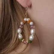 Perles effet noeud en fil nylon 7x5 mm - Lilas x6