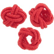 Perles effet noeud en fil nylon 7x5 mm - Rouge x6