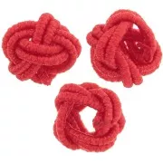 Perles effet noeud en fil nylon 7x5 mm - Rouge x6