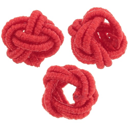Perles effet noeud en fil nylon 7x5 mm - Rouge x6