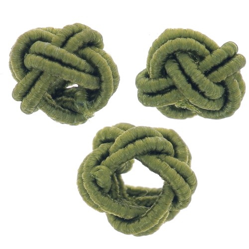 Perles effet noeud en fil nylon 7x5 mm - Olive x6
