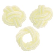 Perles effet noeud en fil nylon 7x5 mm - Jaune pâle x6