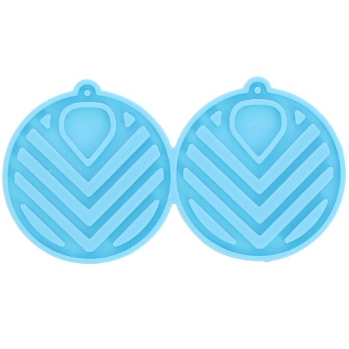 Moule silicone - boucles d'oreilles ronde évidé - résine époxy & poudre céramique
