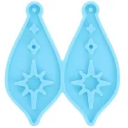Moule silicone - boucles d'oreilles goutte - motif étoiles évidées - résine époxy