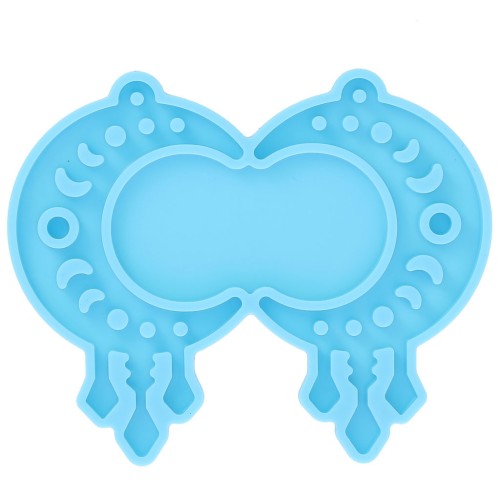 Moule silicone - boucles d'oreilles lune - motif lunaires - résine époxy