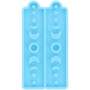 Moule silicone - boucles d'oreilles rectangle motif lunaires - résine époxy