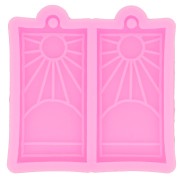 Moule silicone - boucles d'oreilles rectangle - motif soleil - pour résine époxy