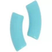 Perles tube incurvé 35x11 mm en acrylique opaque - Bleu glacier x6