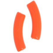 Perles tube incurvé 32x8 mm en acrylique opaque - Orange fluo x6