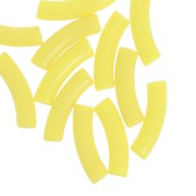 Perles tube incurvé 32x8 mm en acrylique opaque - Jaune x6
