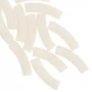 Perles tube incurvé 32x8 mm en acrylique opaque - Ivoire x6