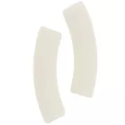 Perles tube incurvé en acrylique opaque 32x8 mm - Ivoire x6