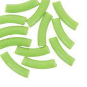 Perles tube incurvé 32x8 mm en acrylique opaque - Vert citron x6