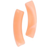 Perles tube incurvé 32x8 mm en acrylique transparent - Marbré Orange clair x6