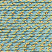 Cordon en coton tressé et fil métallisé 1.5mm - Multi bleu - Vert clair - Doré x1m|raw }}