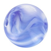 Perles rondes 8 mm en acrylique - Marbré Blanc - Bleu foncé x20