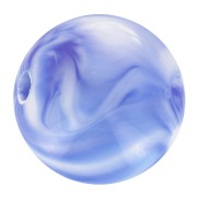 Perles rondes 10 mm en acrylique - Marbré Blanc - Bleu foncé x15