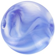 Perles rondes 12 mm en acrylique - Marbré Blanc - Bleu foncé x10