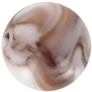 Perles rondes 12 mm en acrylique - Marbré Blanc - Marron x10