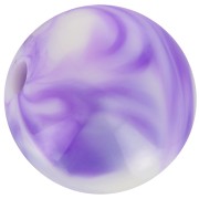 Perles rondes 13 mm en acrylique - Marbré Blanc - Violet x6|raw }}