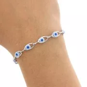 Chaîne fantaisie oeil porte-bonheur résine époxy 5.6 mm - Acier inox 304 x50cm