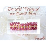 Perles en verre Paros® par Puca® 7x4 mm - Light Rose Opal Tweedy x10g