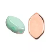 Perles en verre Paros® par Puca® 7x4 mm - Green Aqua Opal Capri Gold x10g