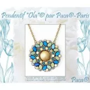 Perles en verre Paros® par Puca® 7x4 mm - Green Aqua Opal Capri Gold x10g