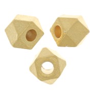 Perle cube facetté 4x5 mm - Argent 925 Doré à l'or fin x1|raw }}