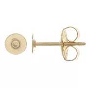 Clous d'oreilles disque 4 mm pour cabochon - Gold filled (or laminé) x50