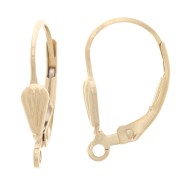 Dormeuses avec anneau ouvert 17 mm - motif coquillage - Gold filled (or laminé)  x2