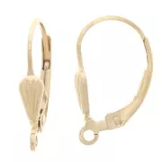 Dormeuses avec anneau ouvert 17 mm - motif coquillage - Gold filled (or laminé)  x2