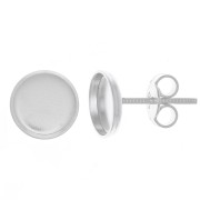 Clous d'oreilles pour cabochon fond plat 8 mm - Argent 925 x2