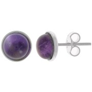 Clous d'oreilles pour cabochon fond plat 8 mm - Argent 925 x2