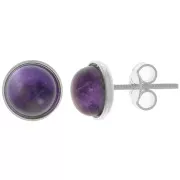 Clous d'oreilles pour cabochon fond plat 8 mm - Argent 925 x2