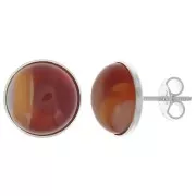 Clous d'oreilles pour cabochon fond plat 12 mm - Argent 925 x2