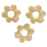 Perles rondelles effet fleur 5 mm - Doré à l'or fin x10
