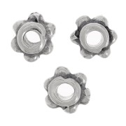 Perles rondelles effet fleur 5 mm - Argenté vieilli x10