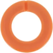 Maillon rond plat en acrylique 31.5 mm - Orange brûlée x1