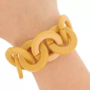 Maillon rond plat en acrylique 31.5 mm - Orange brûlée x1