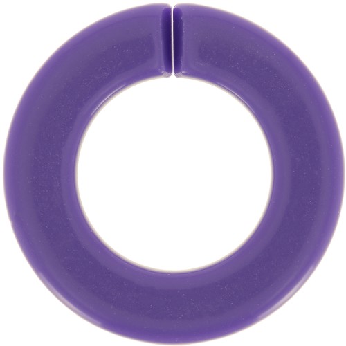 Maillon rond plat en acrylique 31.5 mm - Violet foncé x1