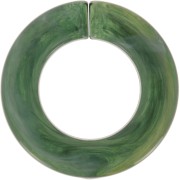 Maillon rond plat en acrylique 31.5 mm - Marbré vert foncé x1|raw }}