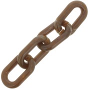 Maillon ovale en acrylique 39x24 mm - Marbré marron x1|raw }}